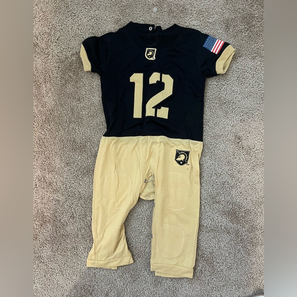 Army Black and Gold Sports Jersey Onesie